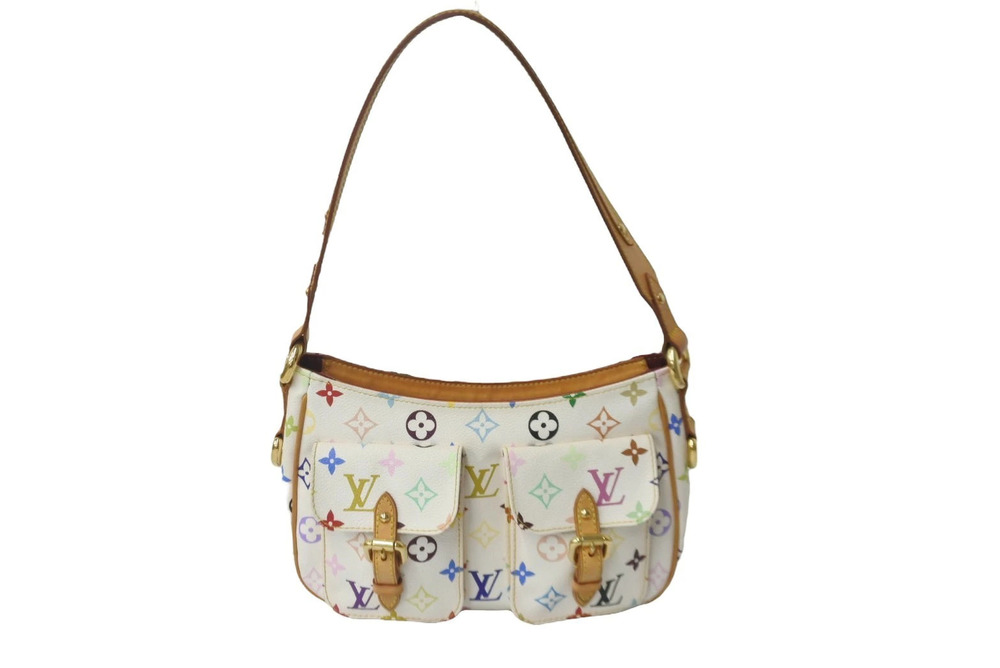 Louis Vuitton Takashi Murakami Lodge Handbag White Multicolor